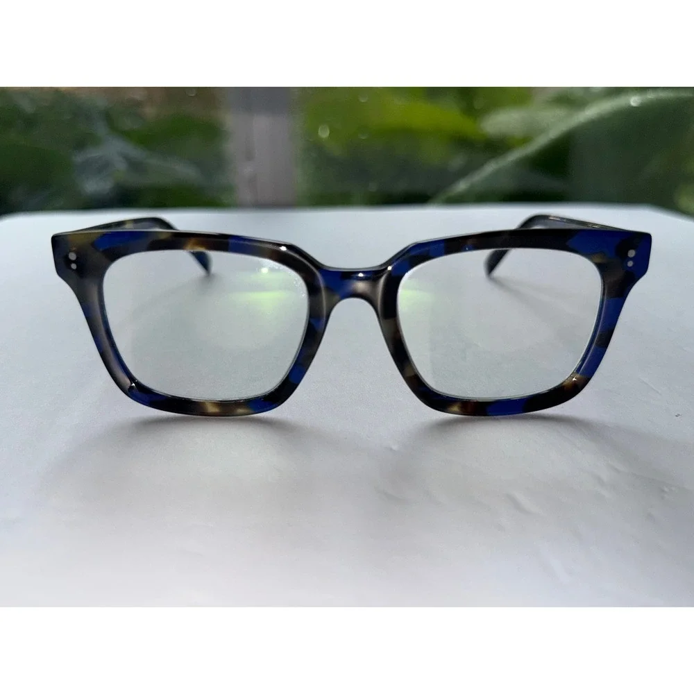 Warby Parker Leland Eyeglass Blue Tortoise  Shell Square Frames Only